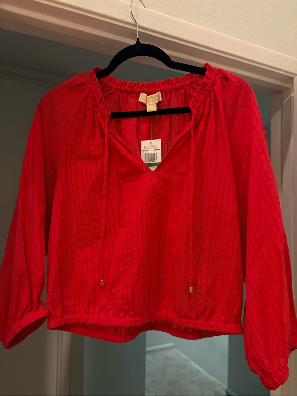 NWT Bright Pink Michael Kors cotton blouse